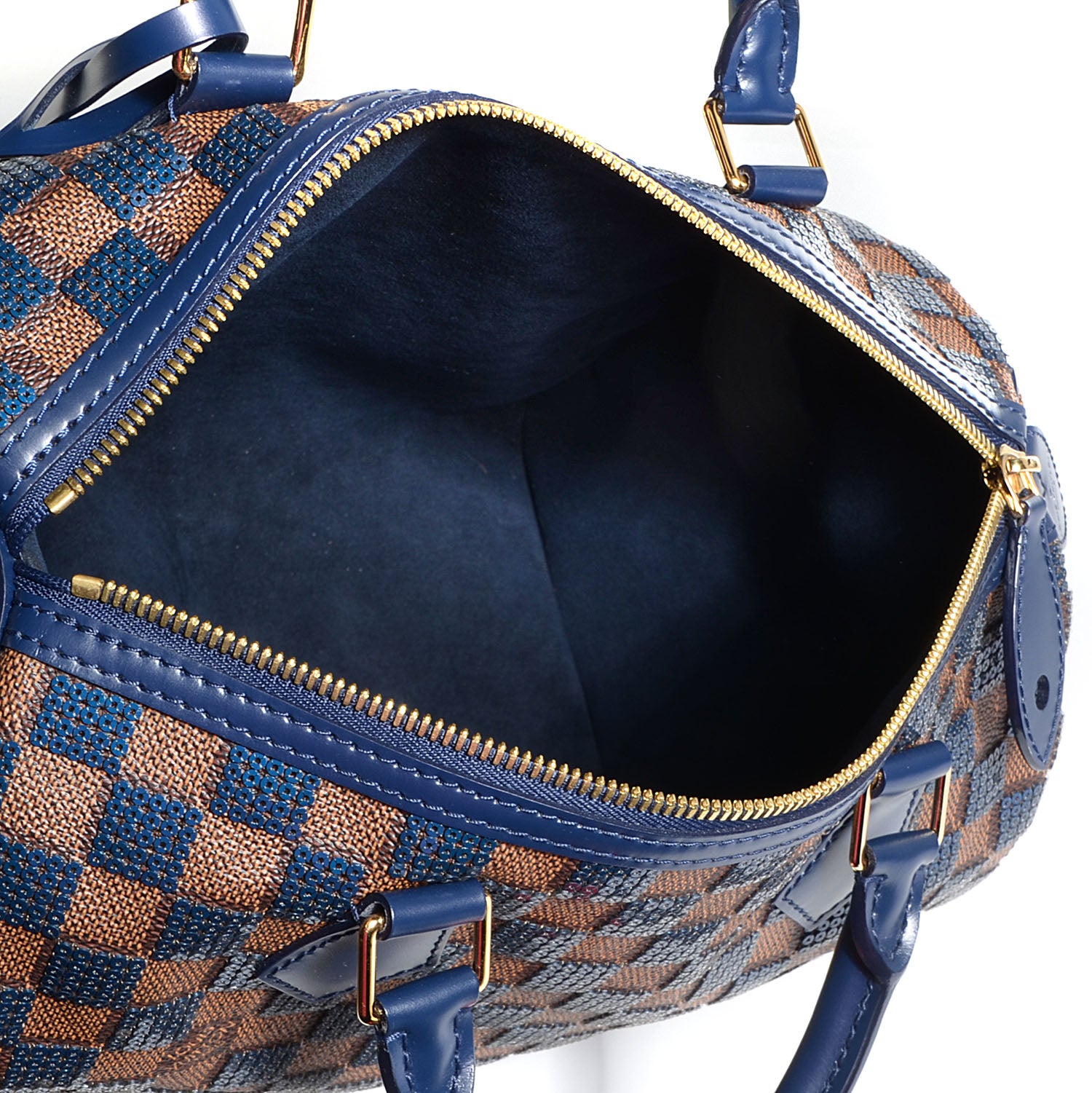 Louis Vuitton Damier Paillettes Speedy 30 Blue 6 of 8