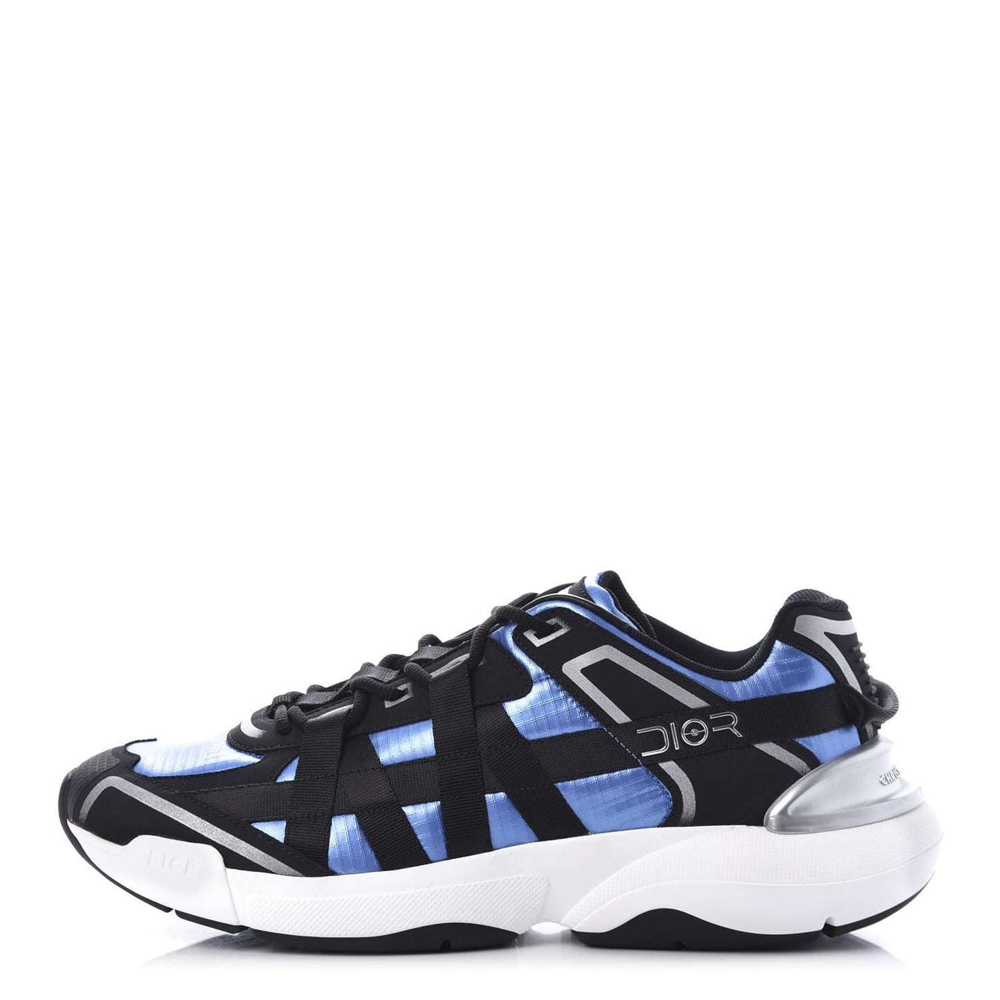 X Sorayama Ripstop Nylon Calfskin Womens B24 Runtek Sneakers 42 Blue Black
