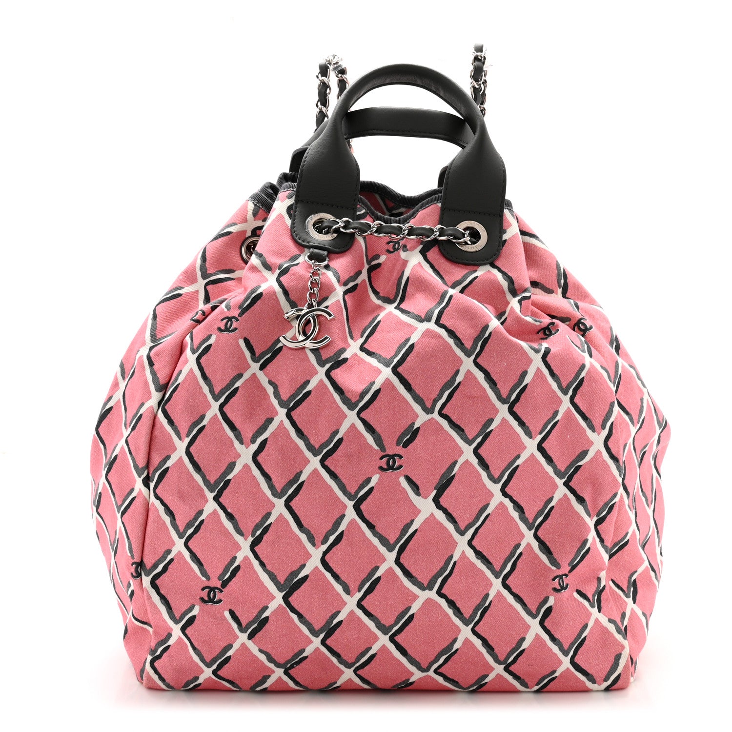 Chanel Canvas Coco Beach Backpack Pink Grey 1 of 12