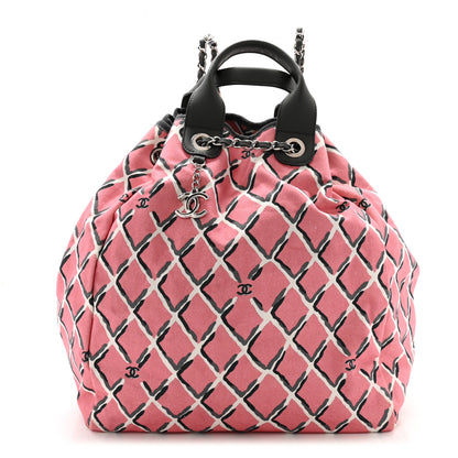 Chanel Canvas Coco Beach Backpack Pink Grey 1 of 12