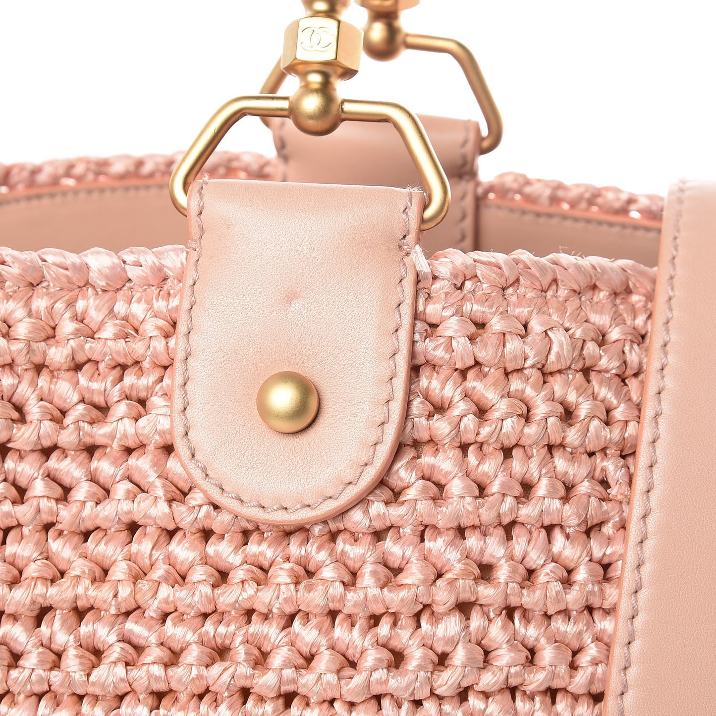 Straw Raffia Tote Pink