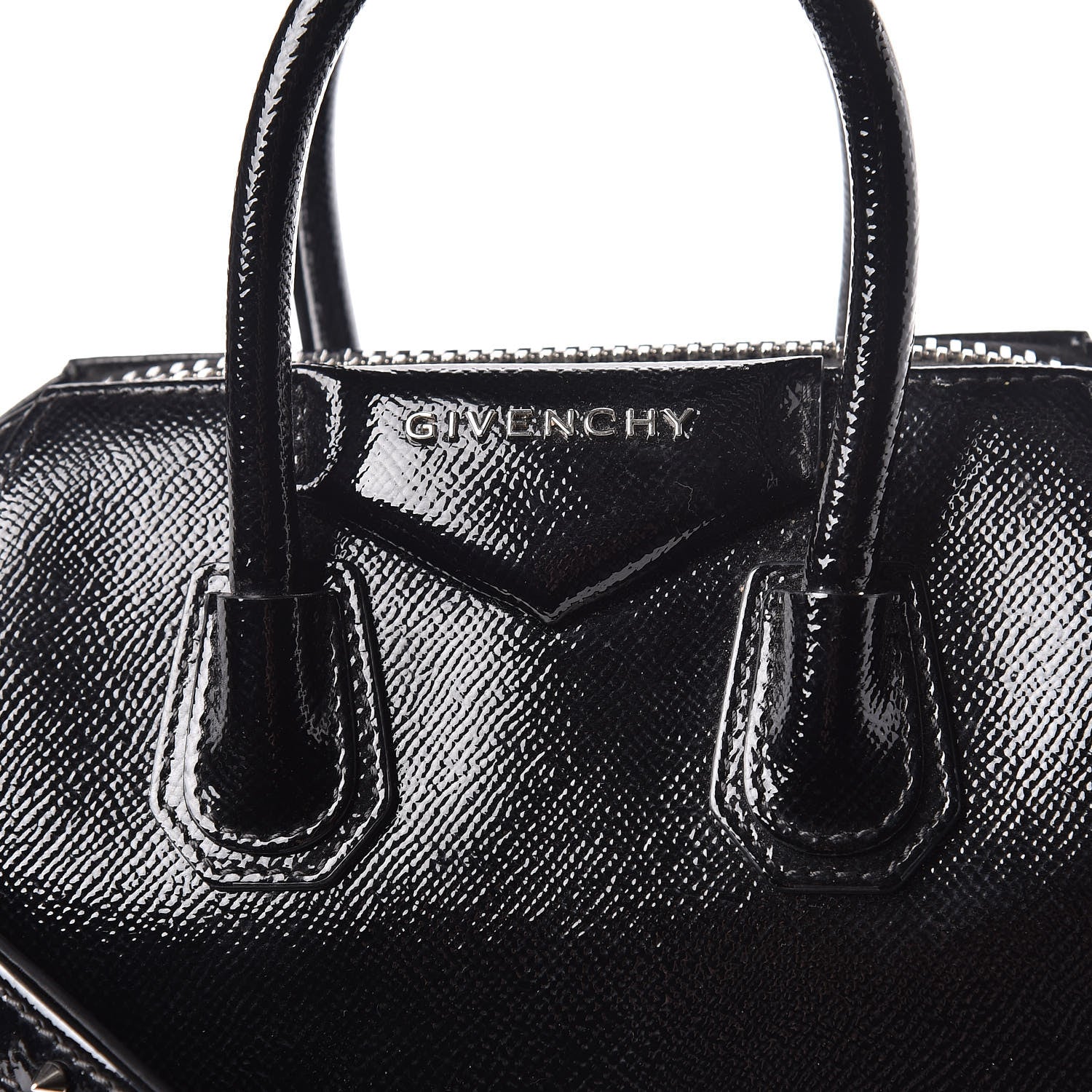 Givenchy Textured Patent Calfskin Mini Antigona Black 10 of 10