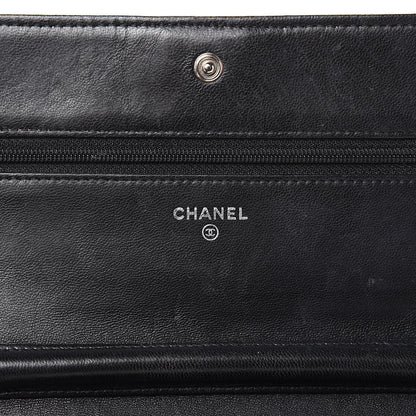 Chanel Lambskin Quilted Boy Wallet On Chain WOC Black 6 of 18