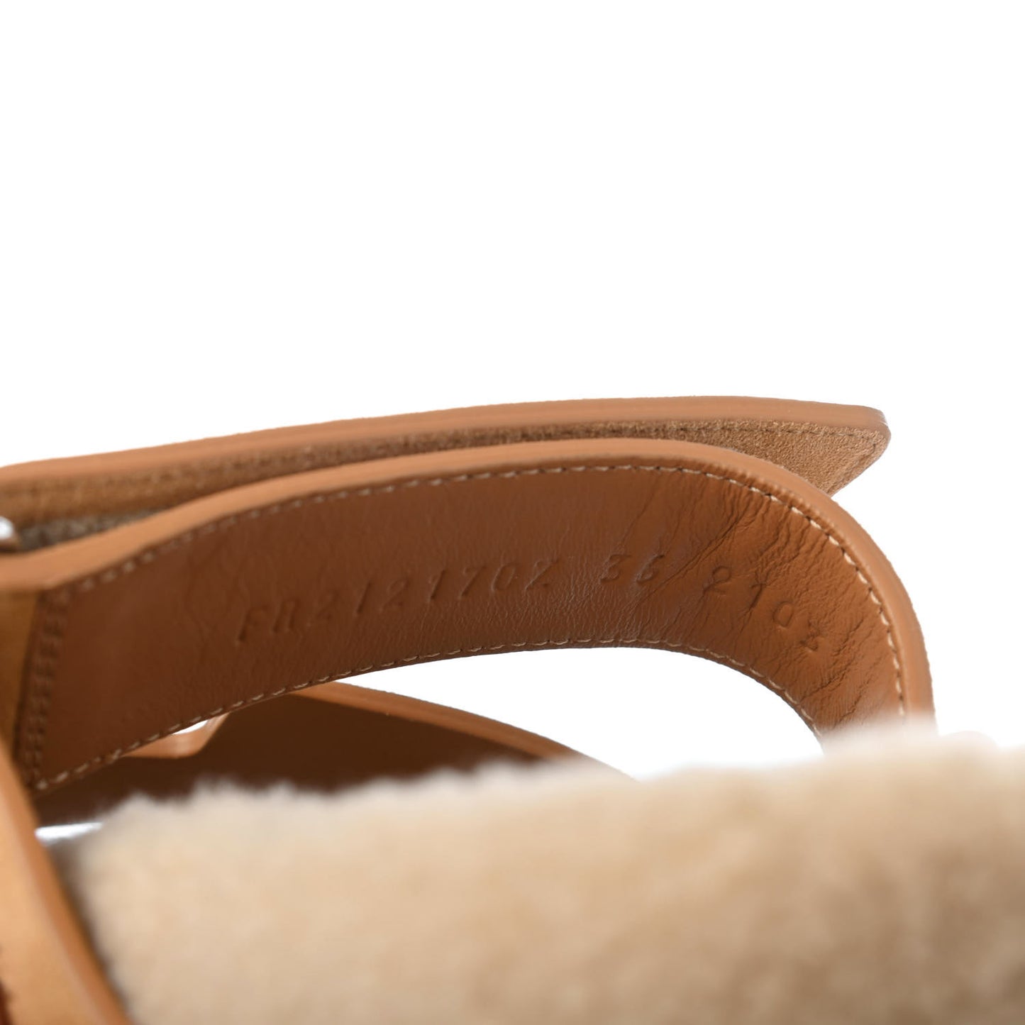 Suede Goatskin Woolskin Womens Chypre Sandals 36 Golden Beige
