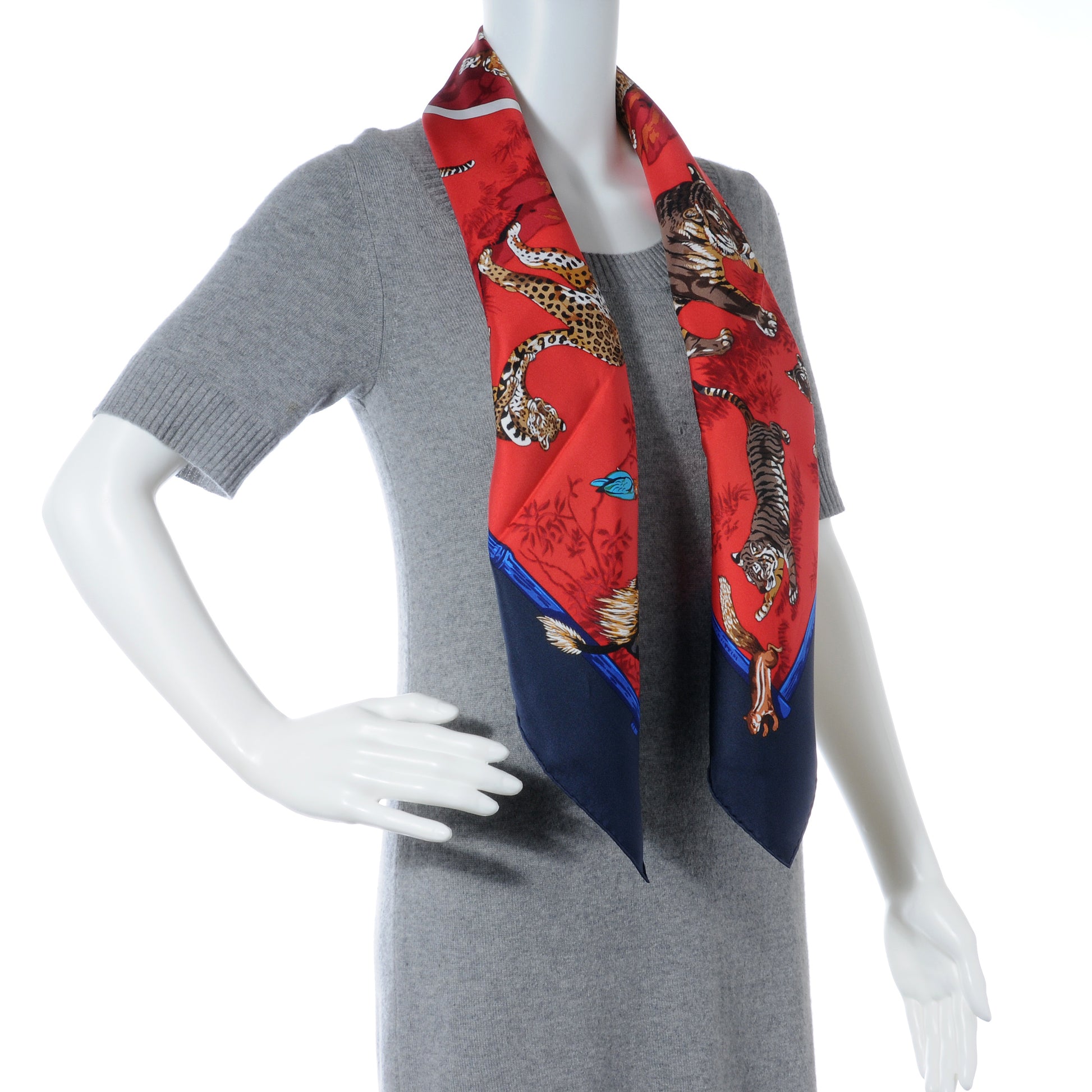 Hermes Silk Tendresse Feline Scarf 90 4 of 10