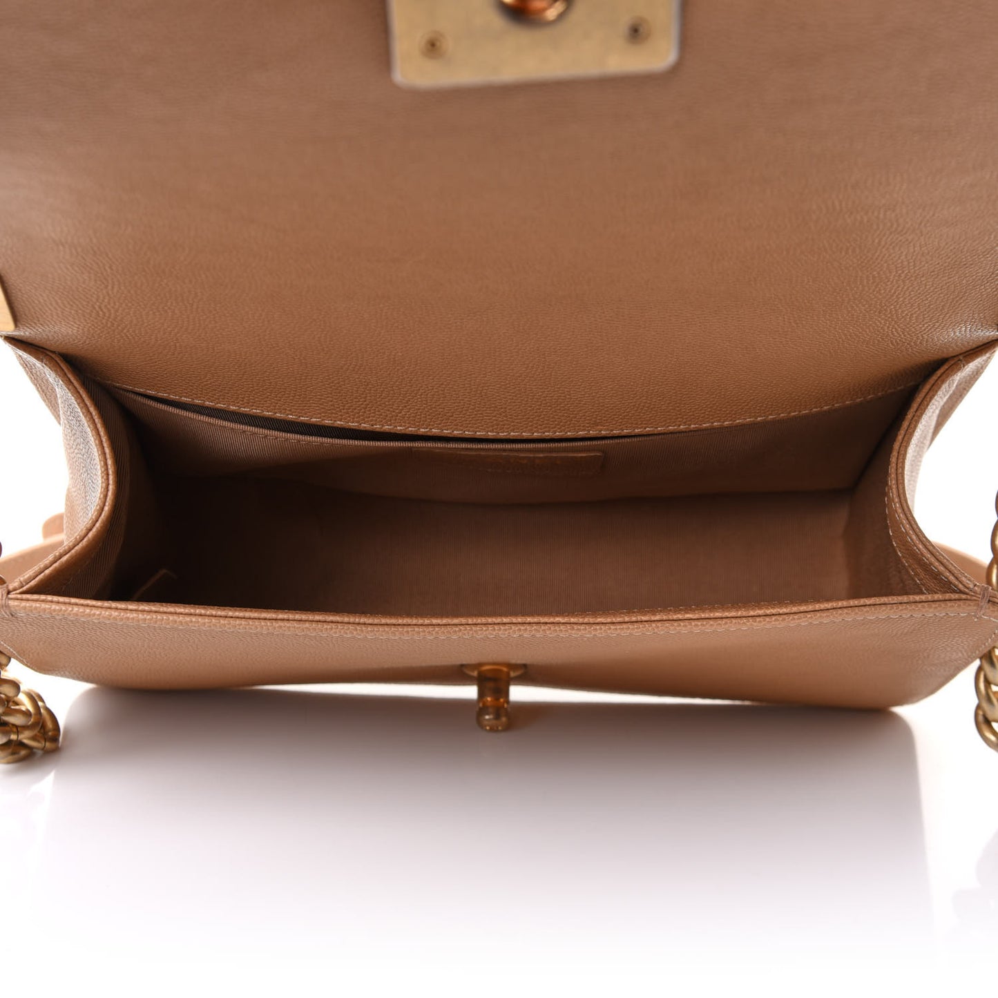 Caviar Quilted Medium Boy Flap Beige