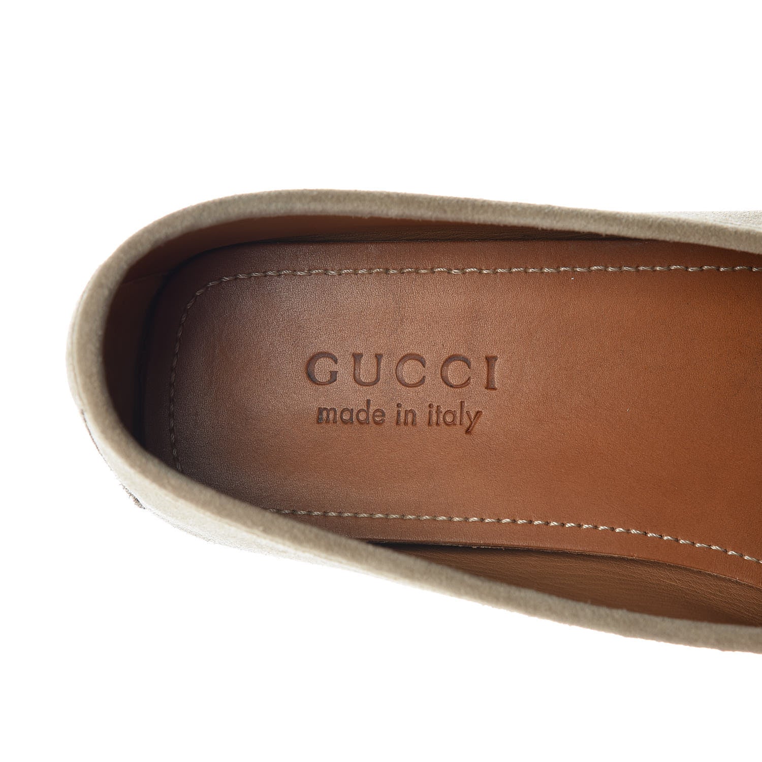 Gucci Suede Web Mens Horsebit Driver Loafers 8 Oatmeal 7 of 15