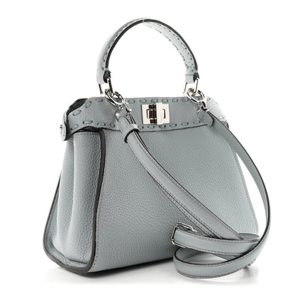 Fendi Cuoio Roma Sellerissima Nappa Sintetica Tape Stitch Mini Peekaboo Iconic Satchel Anice 3 of 10