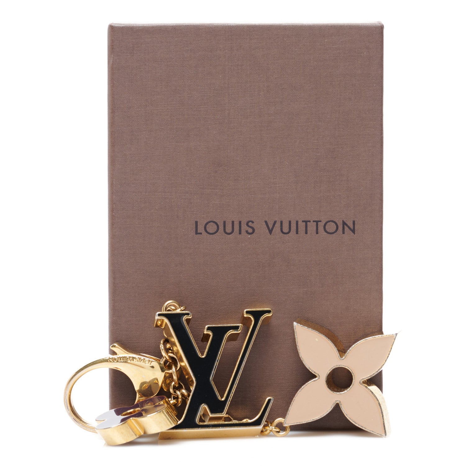 Louis Vuitton Metal Enamel Fleur De Monogram Bag Charm Dore 4 of 4