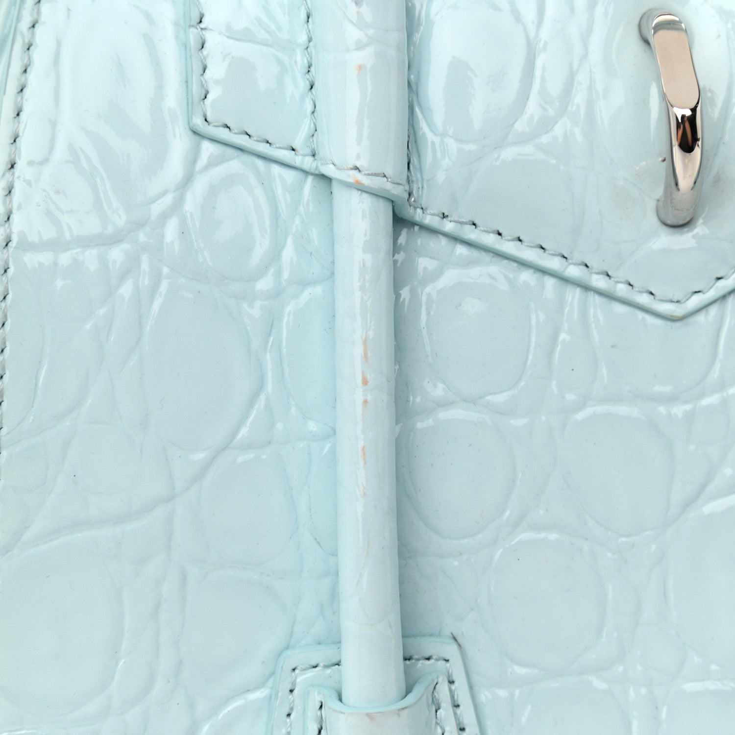 Givenchy Calfskin Crocodile Embossed Mini Antigona Lock Sky Blue 12 of 14