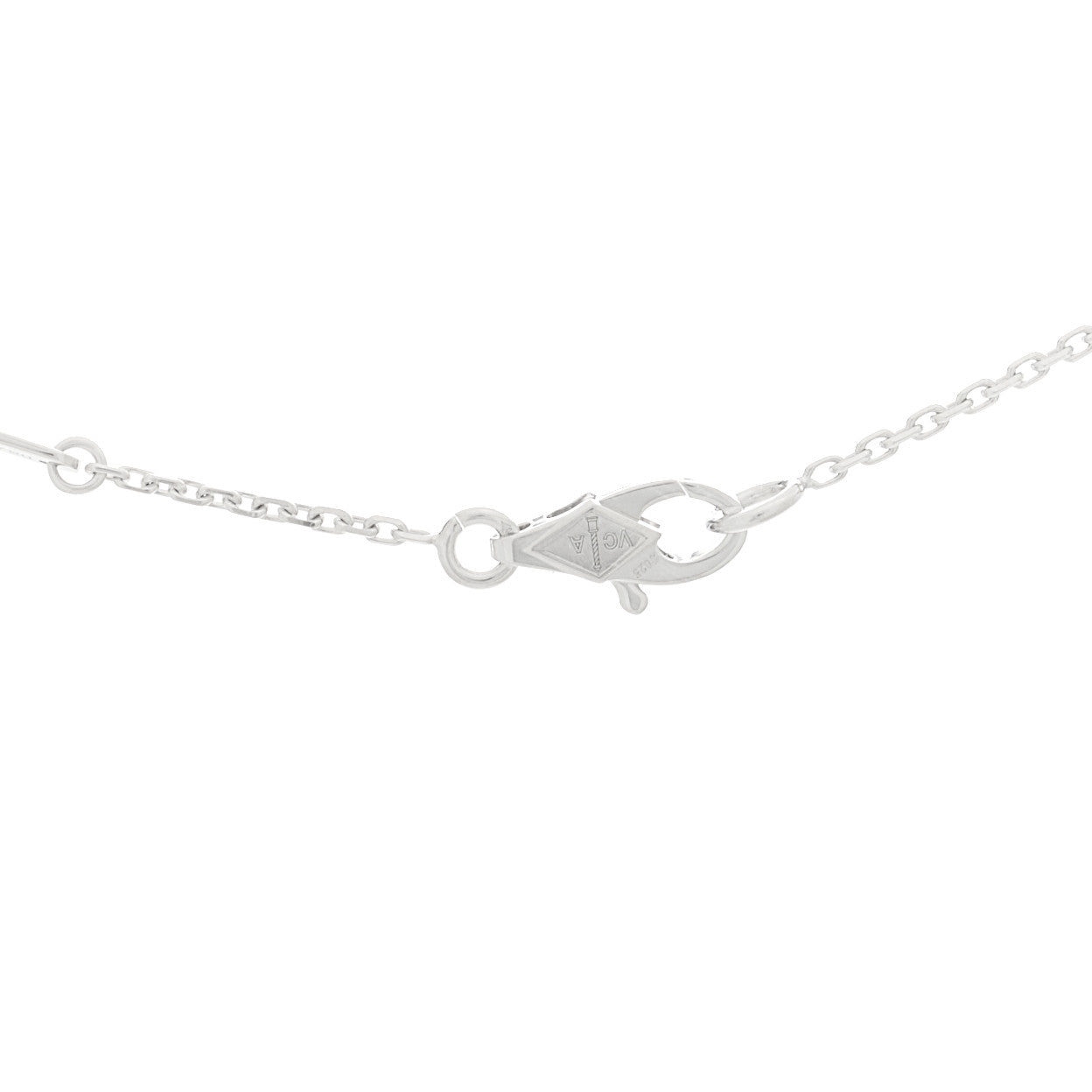 18K White Gold Turquoise Sweet Alhambra Butterfly Pendant Necklace