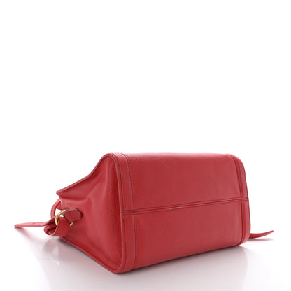 Alexander McQueen Pebbled Calfskin Small Skull Padlock Zip Around Tote Red 4 of 19