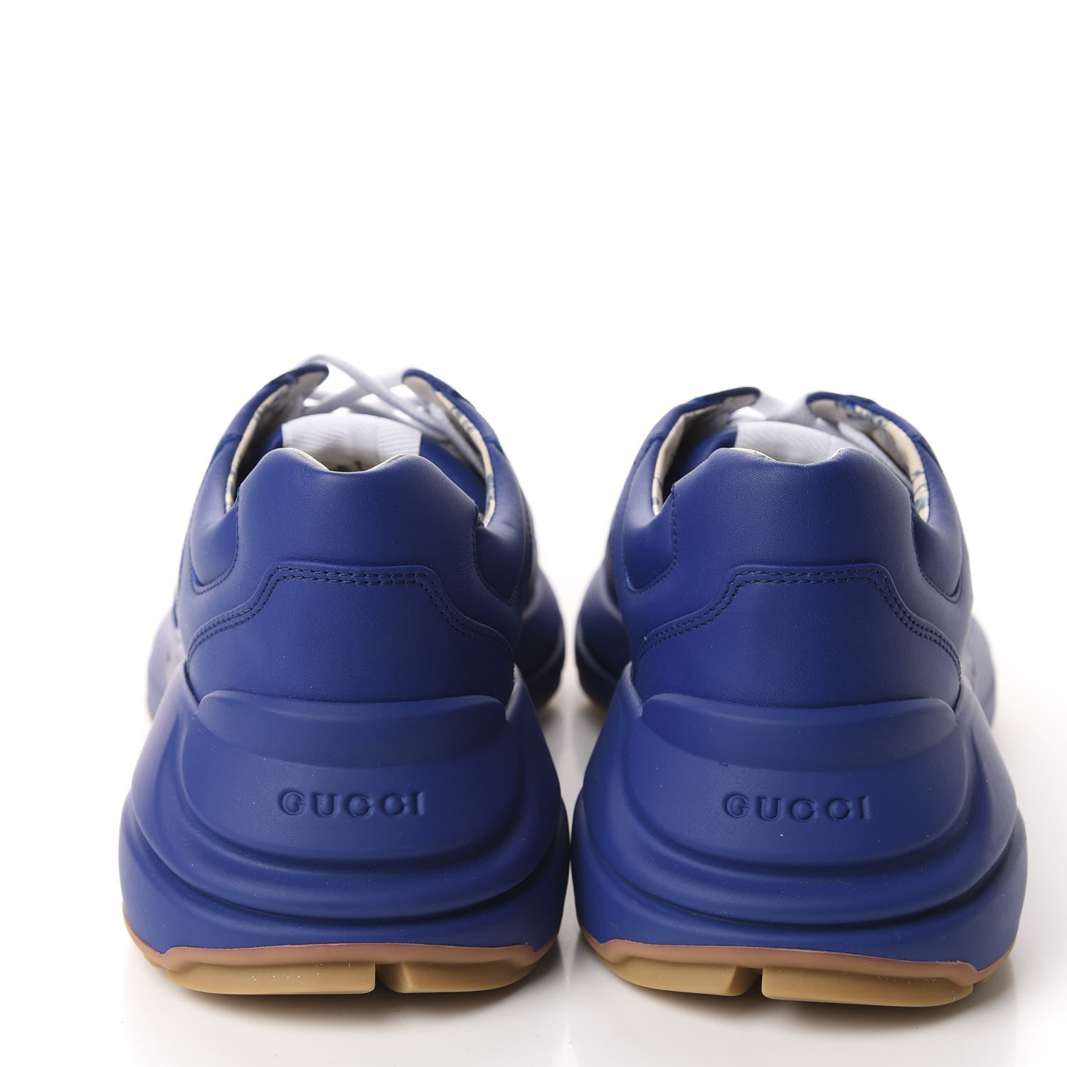 Gucci X MLB Calfskin NY Yankees Mens Rhyton Sneakers 9.5 Electric Blue 5 of 10