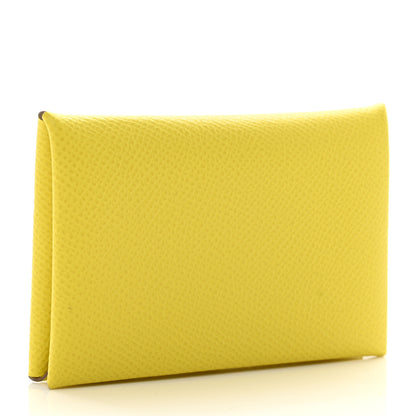 Hermes Epsom Calvi Card Case Lime 3 of 7