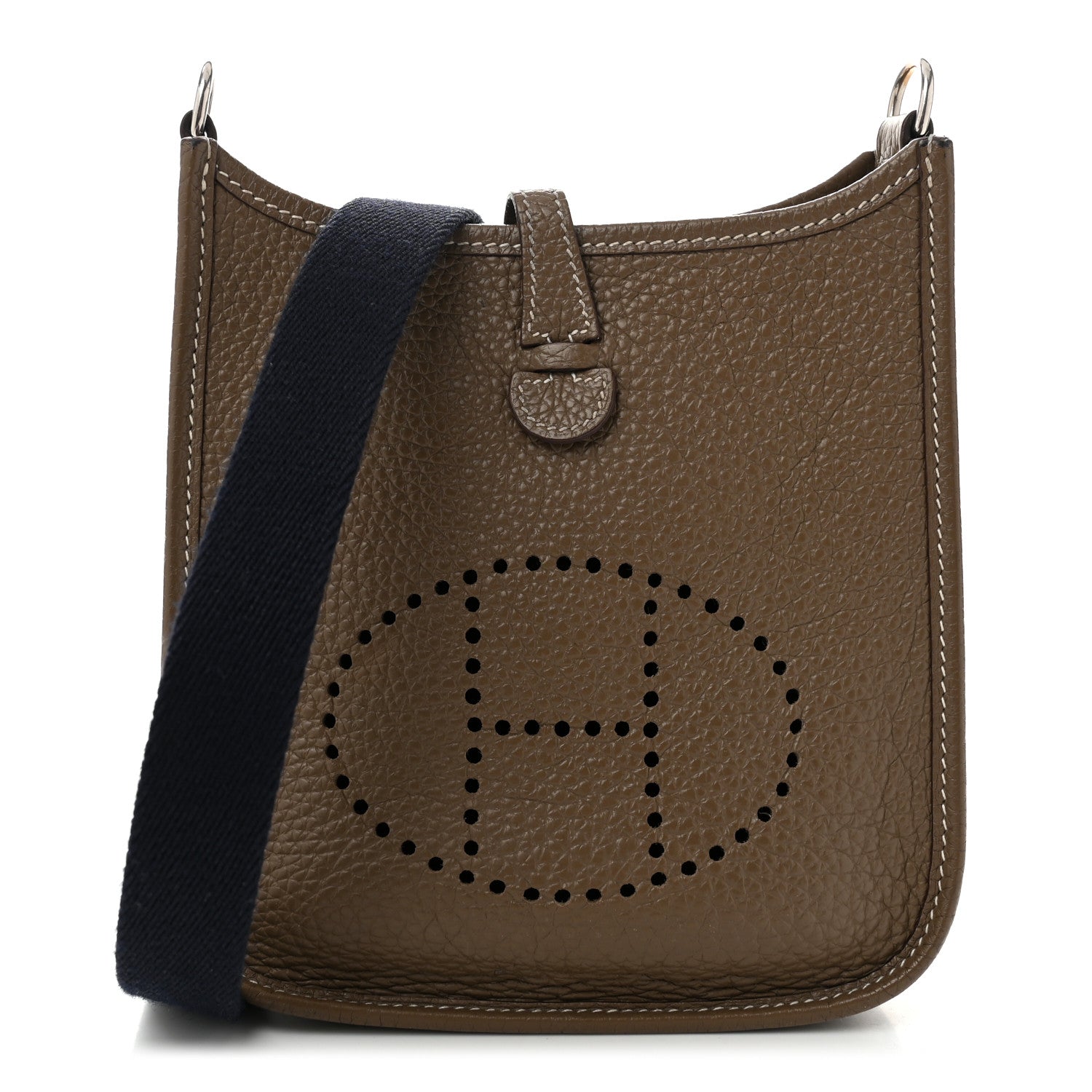 Hermes Taurillon Clemence Amazone Evelyne TPM Etoupe Bleu Indigo 1 of 11