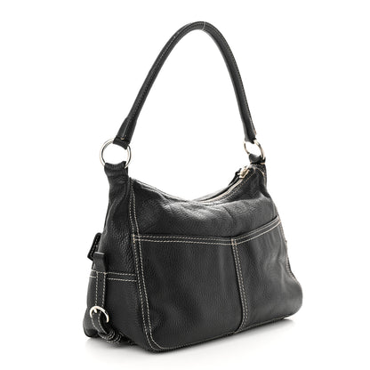 Prada Vitello Front Pockets Shoulder Bag Black 3 of 11