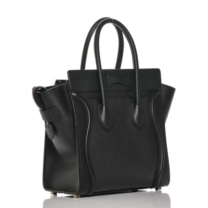 Celine Drummed Calfskin Micro Luggage Black 3 of 6