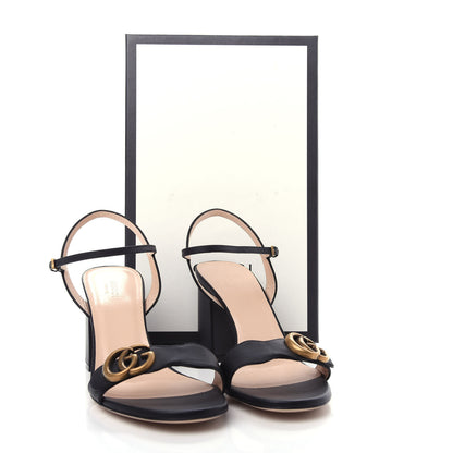 Gucci Lifford Calfskin GG Marmont Ankle Wrap 75mm Sandals 40.5 Black 10 of 11