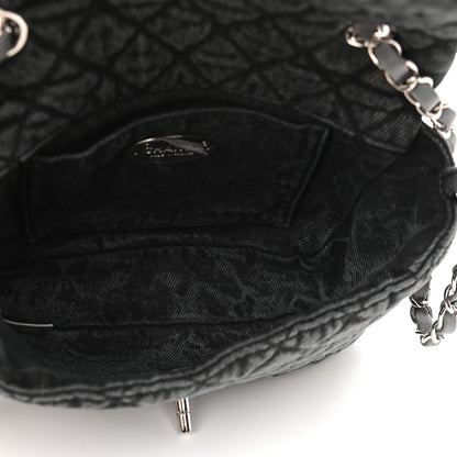 Chanel Washed Denim Quilted Small Denimpression Flap Grey Black 5 of 9