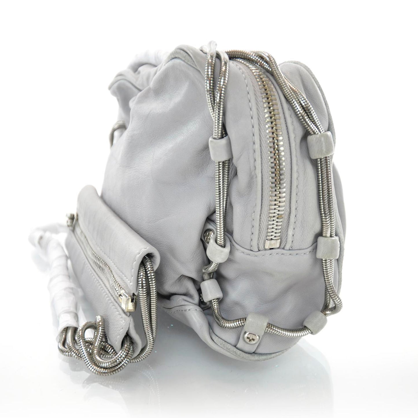 Leather Brenda Chain Bag Grey