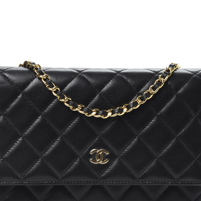 Chanel Lambskin Quilted Wallet On Chain WOC Black 10 of 11