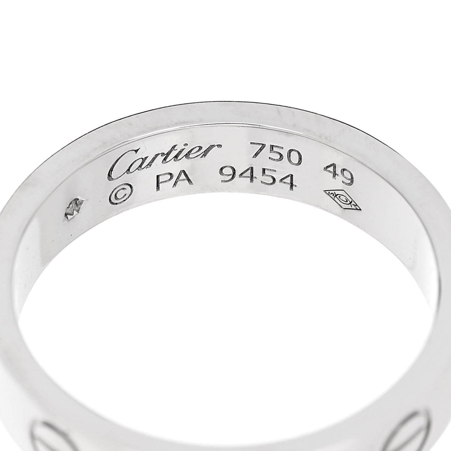 18K White Gold Diamond 4mm LOVE Wedding Band Ring 49 5
