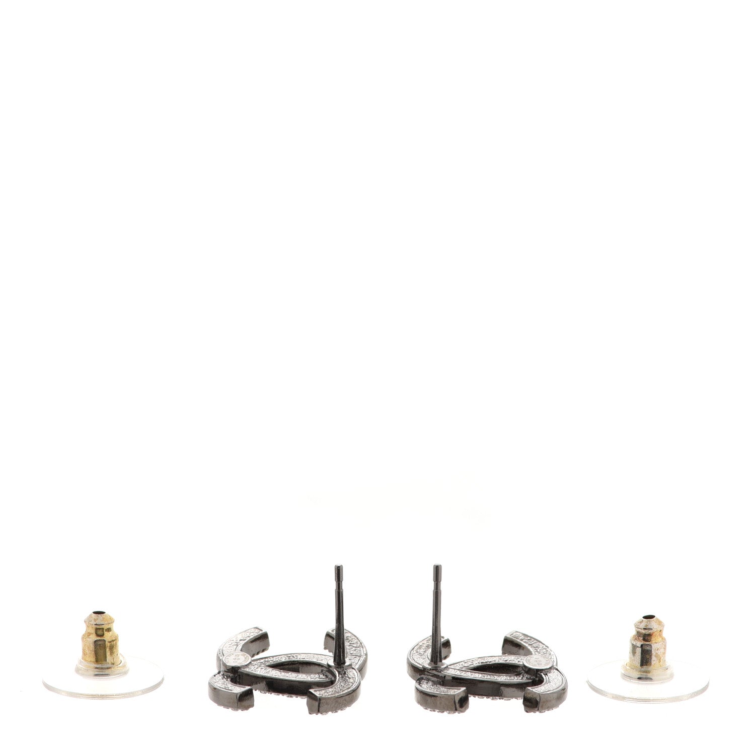Chanel Ruthenium Crystal CC Earrings 4 of 5