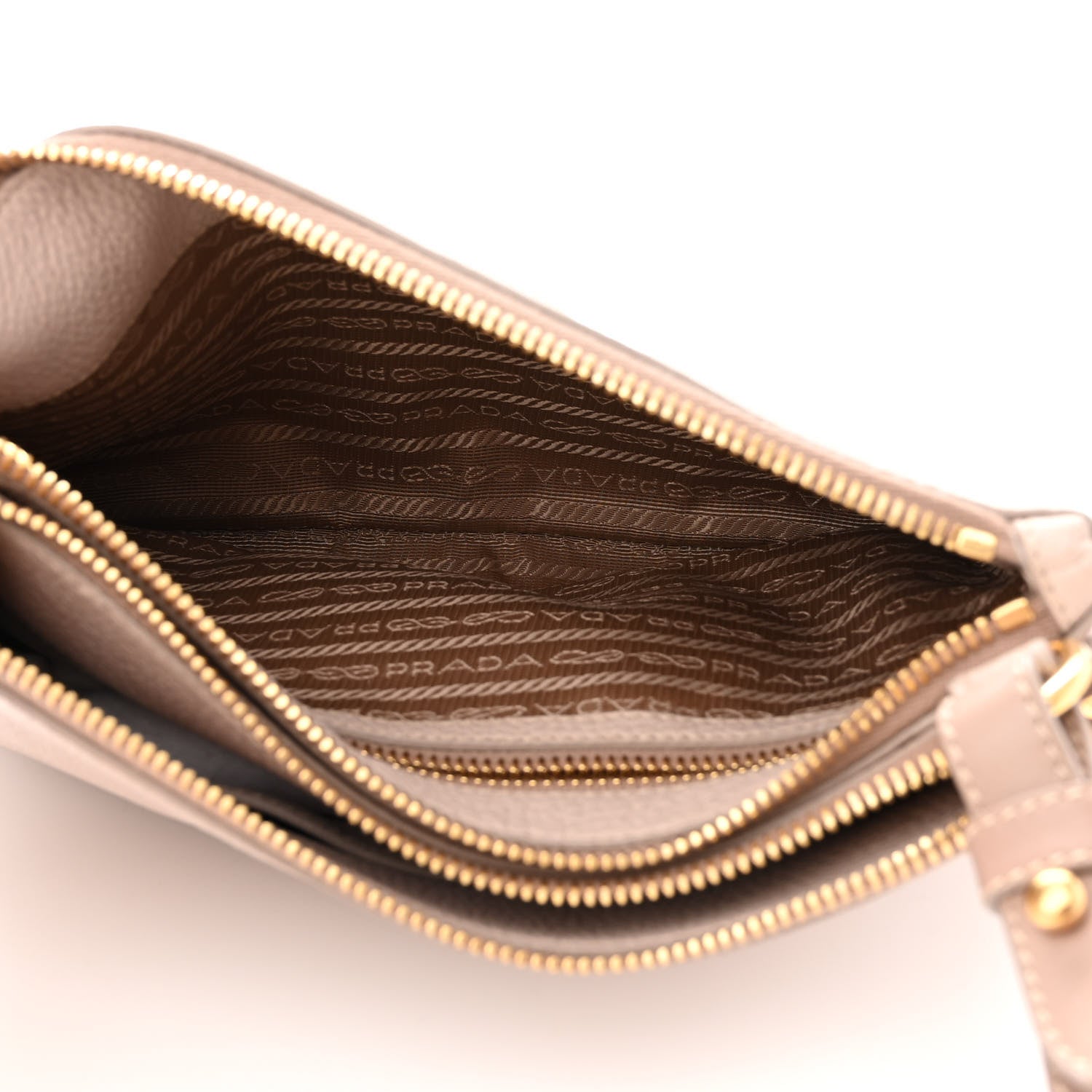 Prada Vitello Phenix Double Zip Crossbody Bag Pink 5 of 12