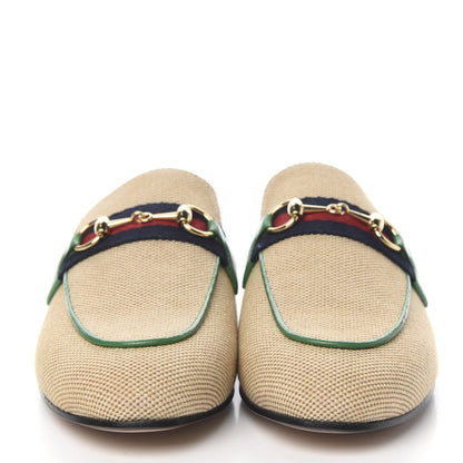 Gucci Canvas Vintage Charlotte Web Womens Princetown Slippers 36.5 Sand New Shamarock 2 of 9