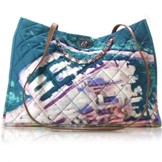 Canvas Quilted Large Watercolor Tote