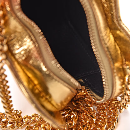 Saint Laurent Metallic Calfskin Matelasse Chevron Monogram Small Love Heart Chain Bag Gold 5 of 10