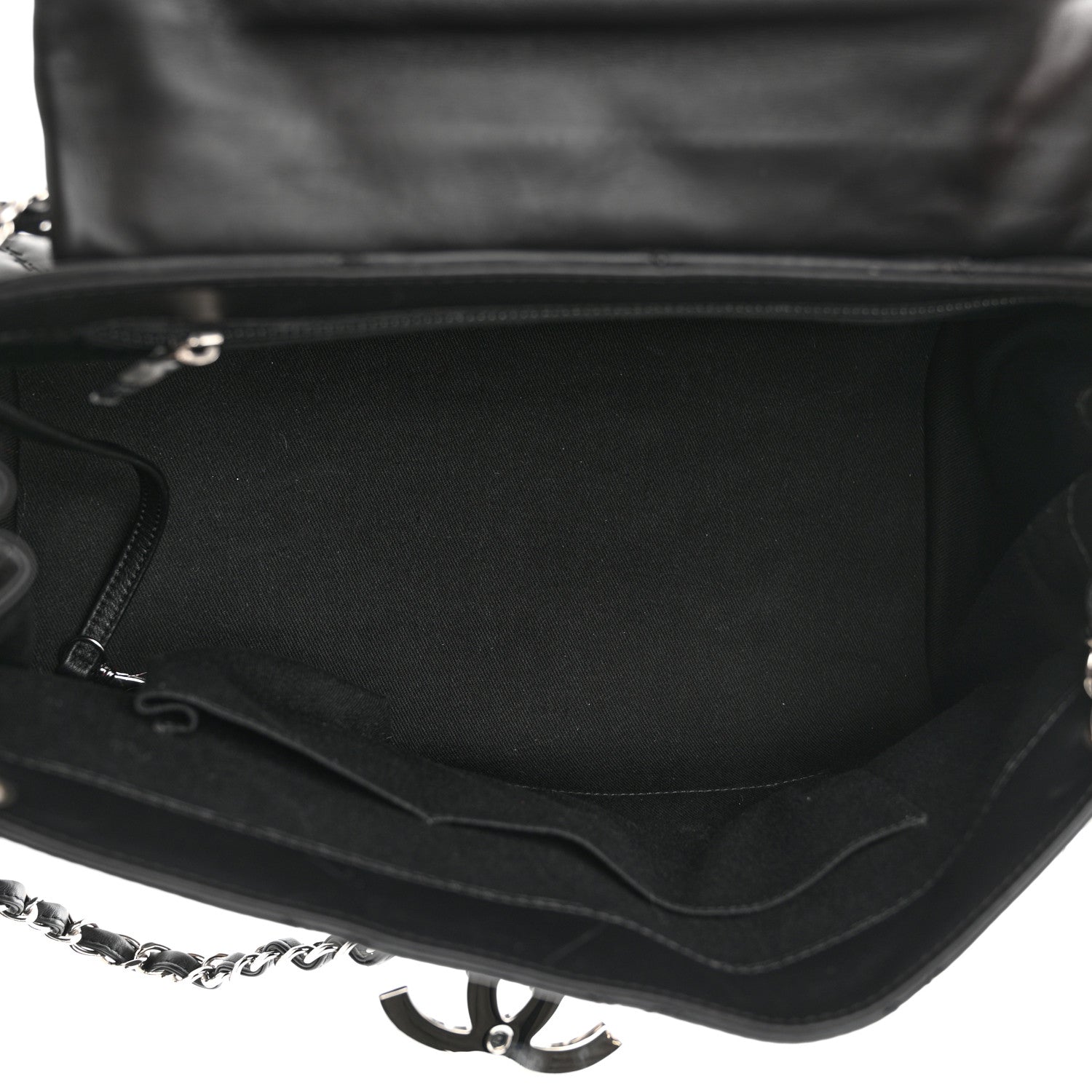 Chanel Calfskin Double Stitch Large Hamptons Flap Bag Black 5 of 10