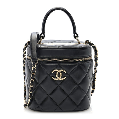 Chanel Lambskin Quilted Trendy Vanity Case Black 1 of 10