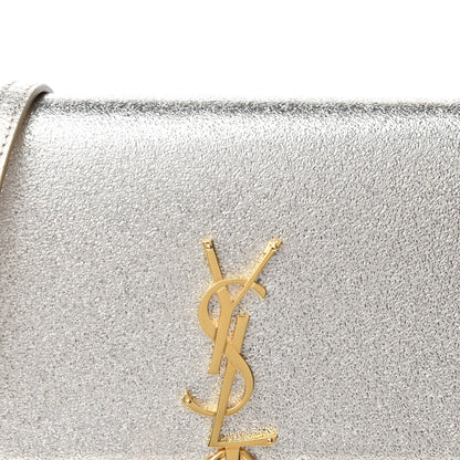Saint Laurent Metallic Calfskin Classic Monogram Kate Tassel Chain Wallet Platine 10 of 11