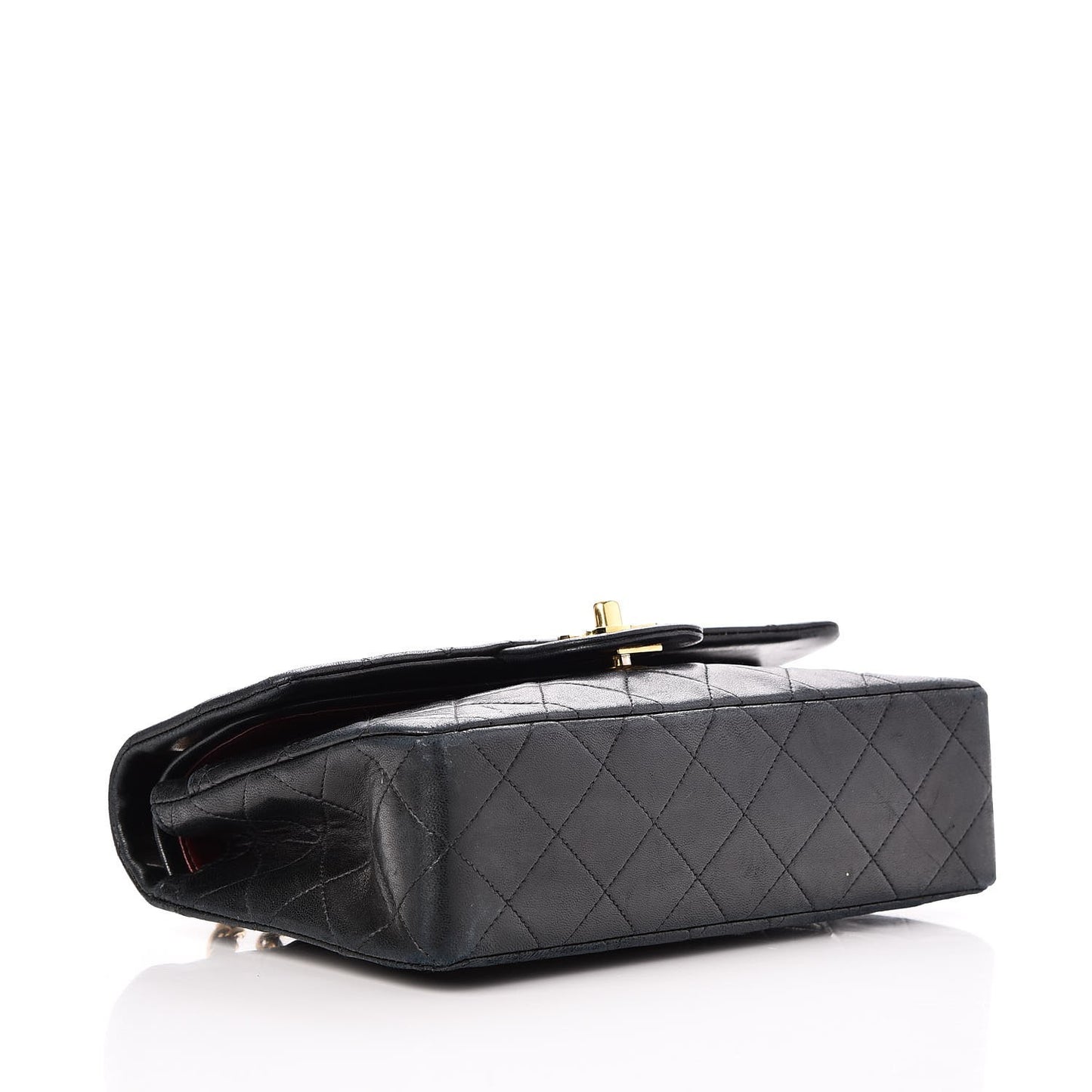 Lambskin Quilted Small Double Flap Black