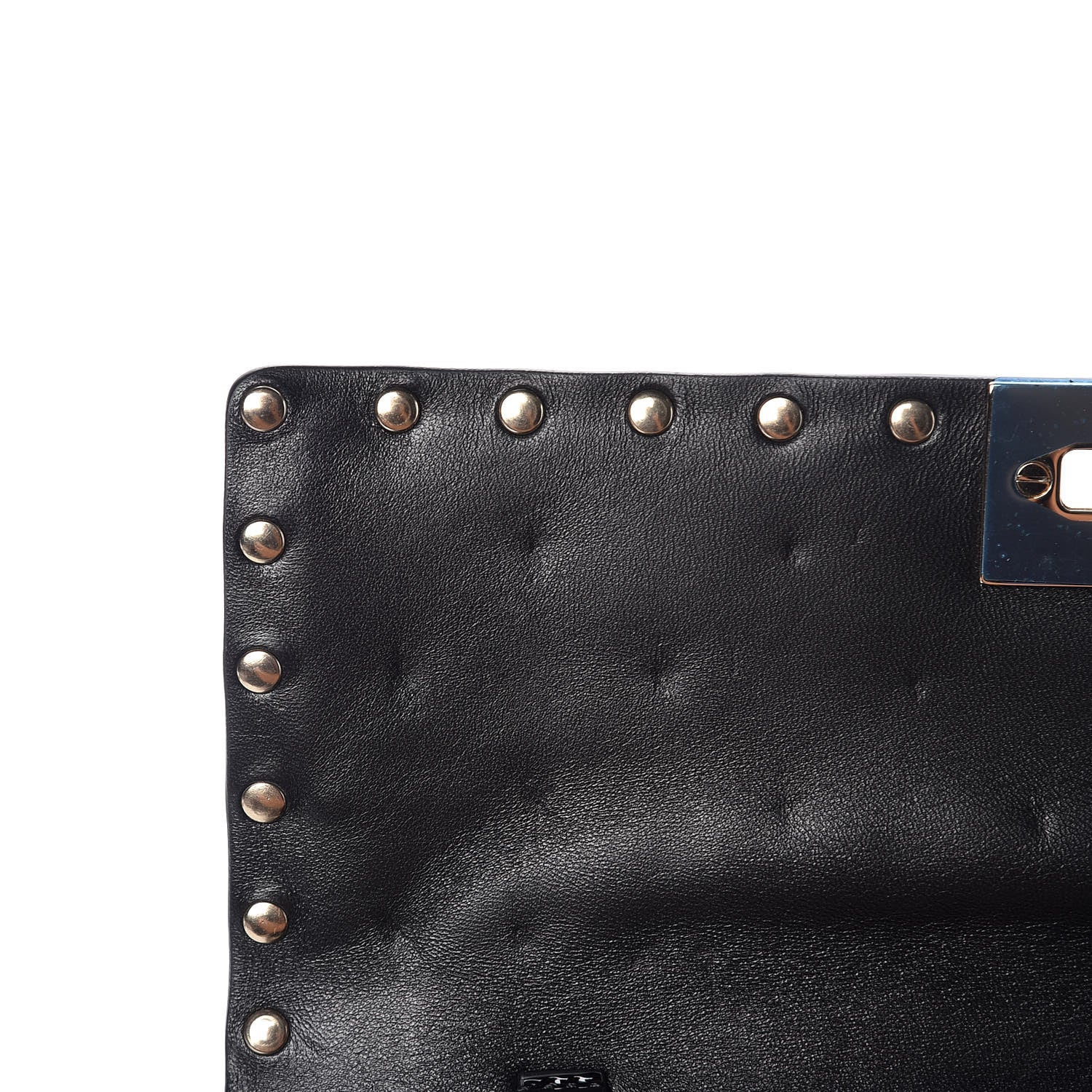Valentino Garavani Patent Rockstud Spike Wallet on Chain Black 6 of 7