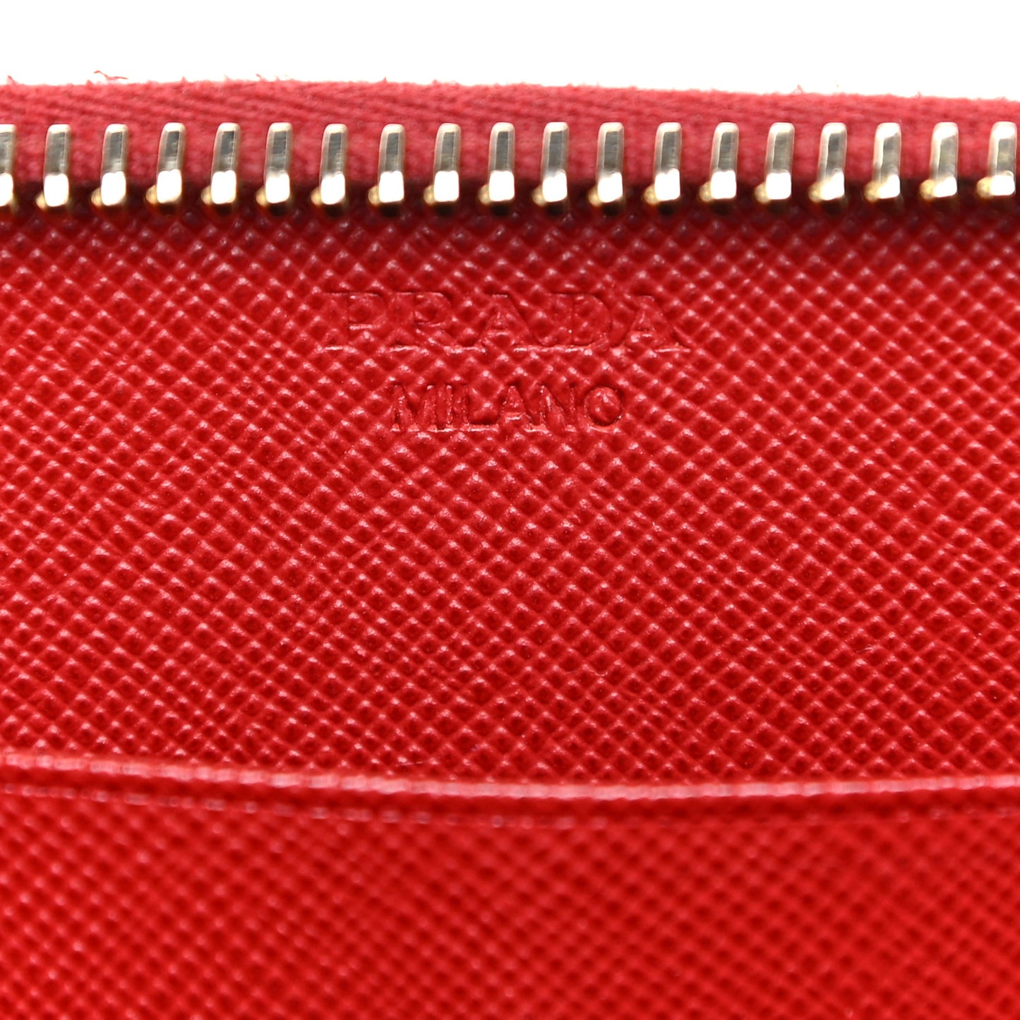 Saffiano Metal Zip Around Wallet Fuoco