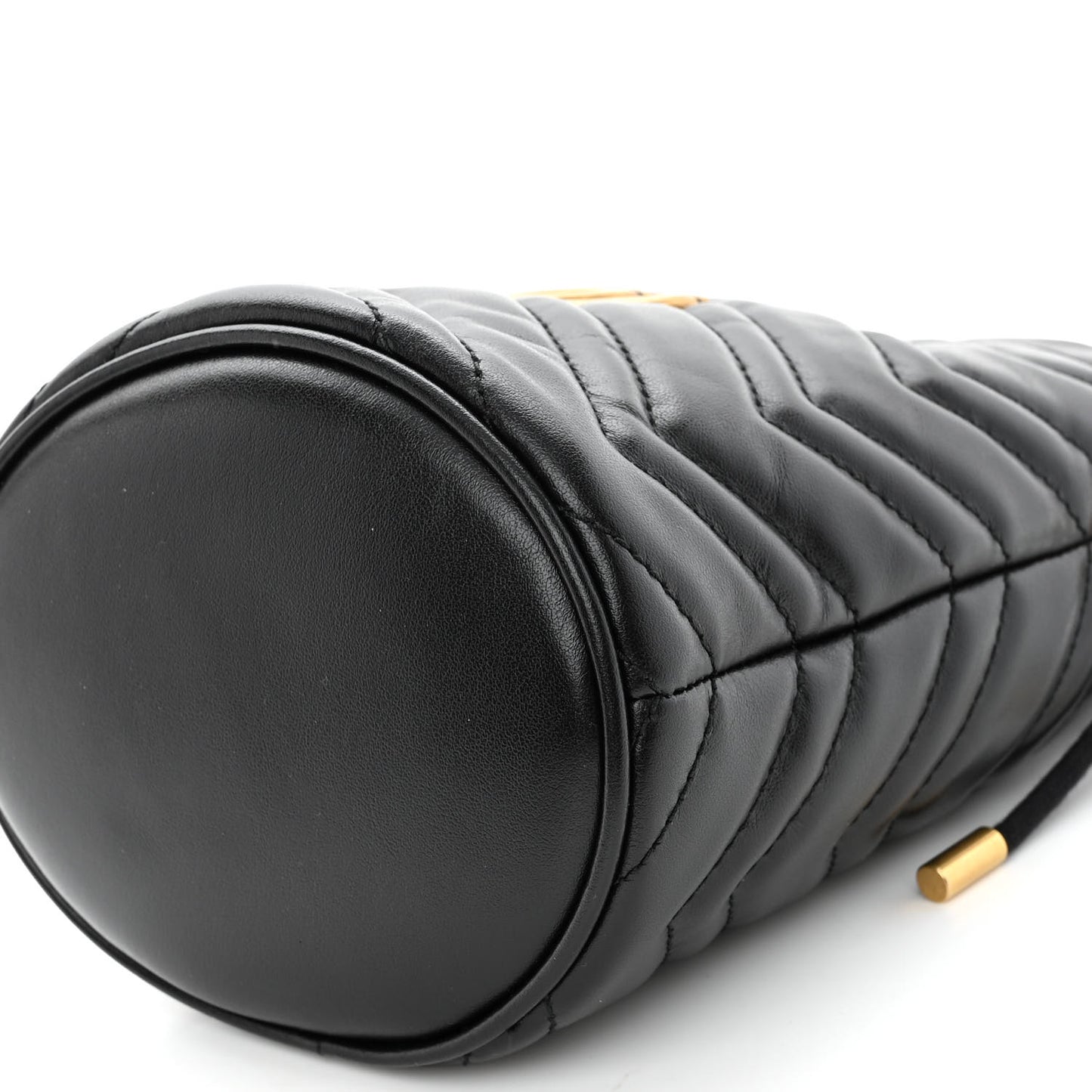 Calfskin Matelasse Mini GG Marmont 2.0 Bucket Bag Black