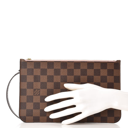 Louis Vuitton Damier Ebene Neverfull MM GM Pochette Rose Ballerine 2 of 7