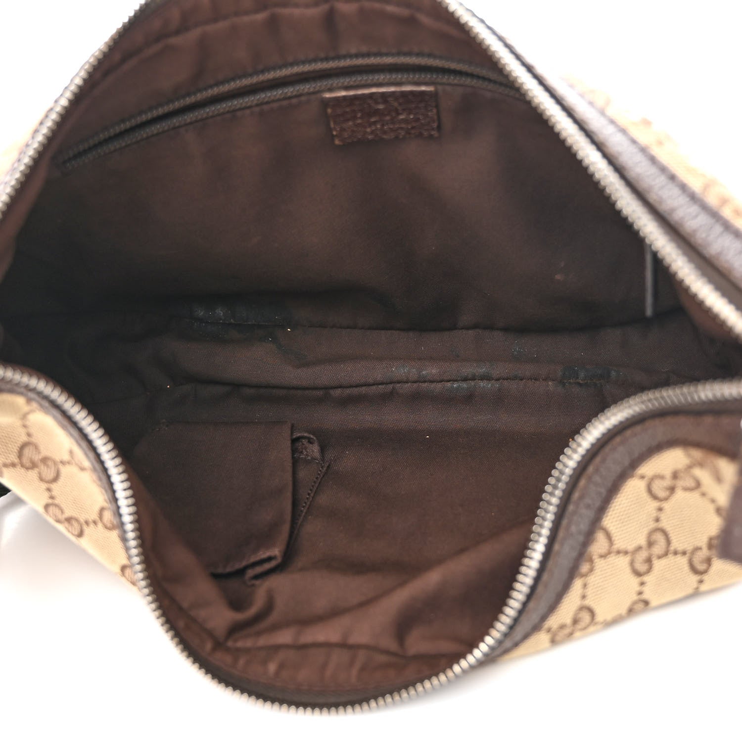 Gucci Monogram Web Medium Flat Messenger Bag Brown 5 of 16