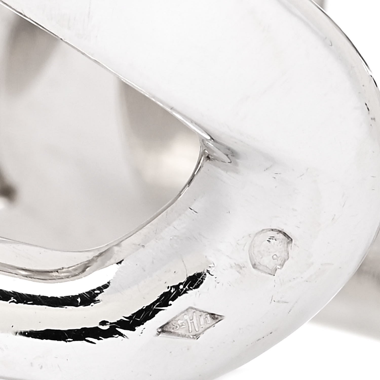 Hermes Sterling Silver GM Capture Link Ring 55 7.25 5 of 5