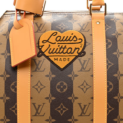 Louis Vuitton X NIGO Reverse Monogram Stripe Keepall Bandouliere 50 Brown 6 of 8