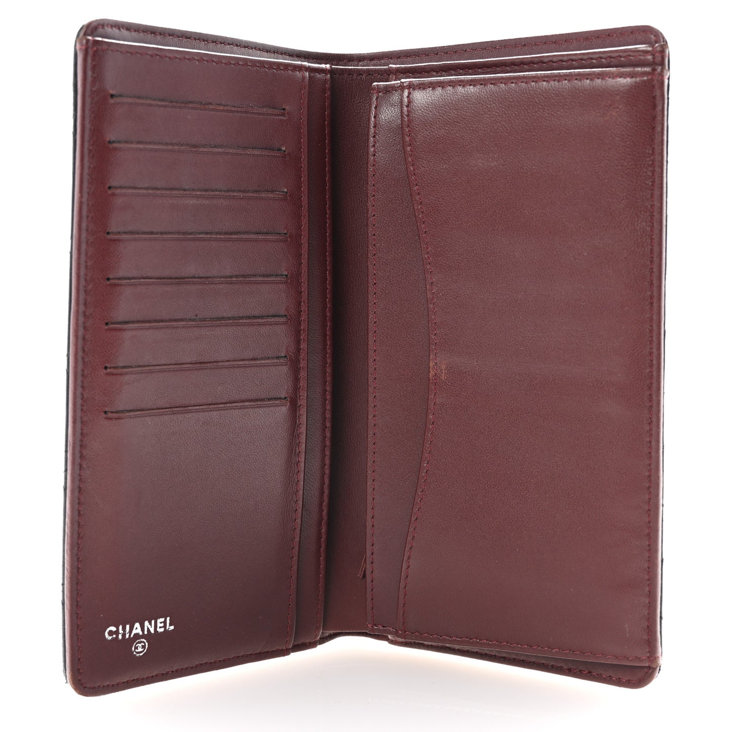 Lambskin Quilted Yen Wallet Black