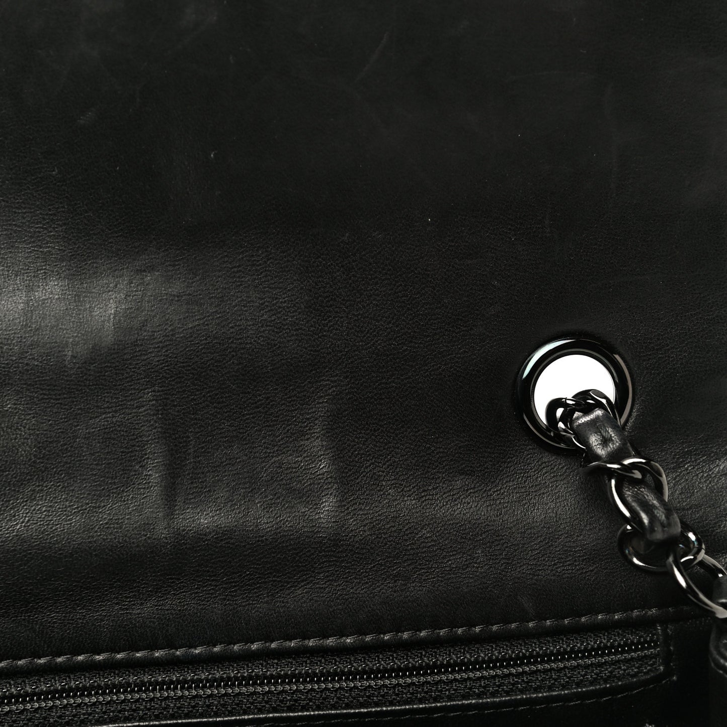 Lambskin Chevron Quilted Mini Rectangular Flap So Black