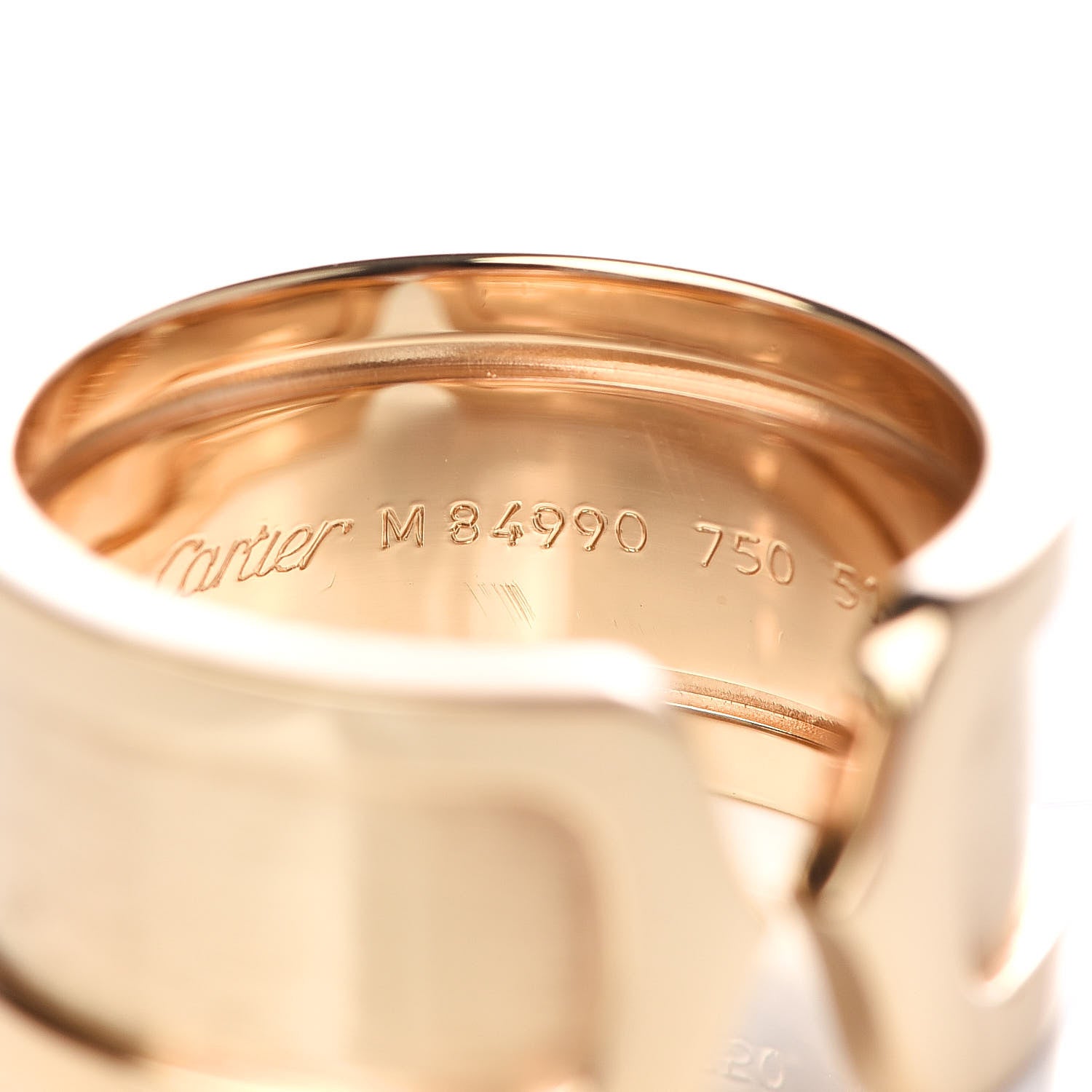 Cartier 18K Yellow Gold 10mm Logo De Ring 51 5.75 4 of 4