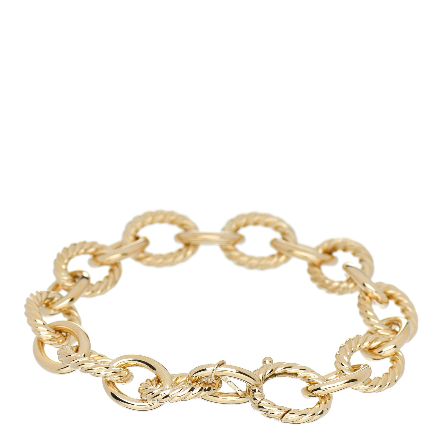 David Yurman 18K Yellow Gold 12mm Large Oval Link Bracelet 2 of 3