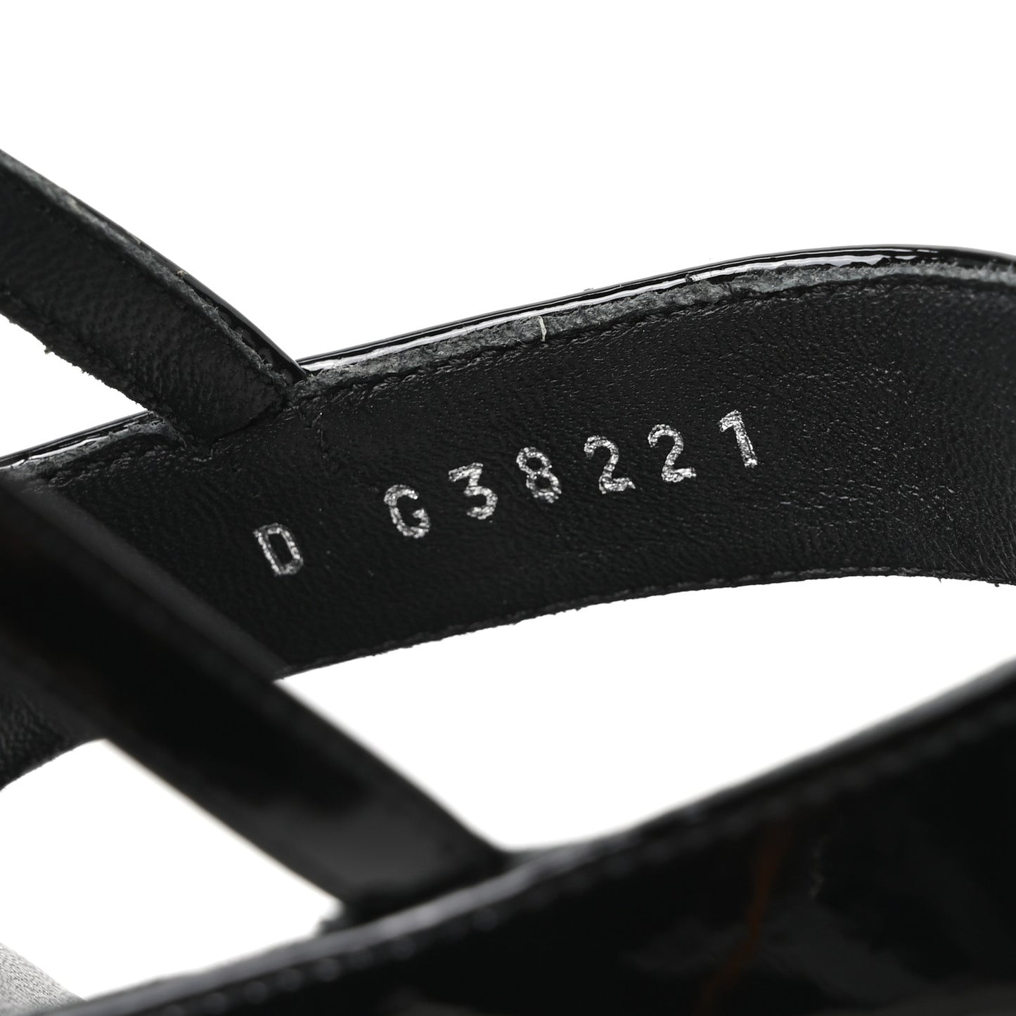 Calfskin Patent Chain CC Logo Thong Flat Sandals 39 Black