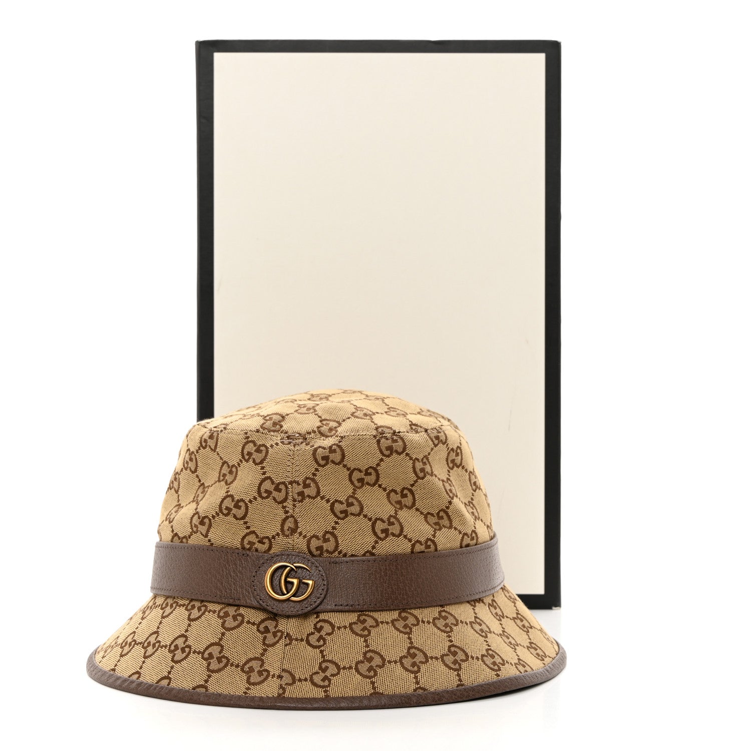 Gucci Monogram Textured Dollar Calfskin GG Jago Bucket Hat XXL Cacao Beige 10 of 10