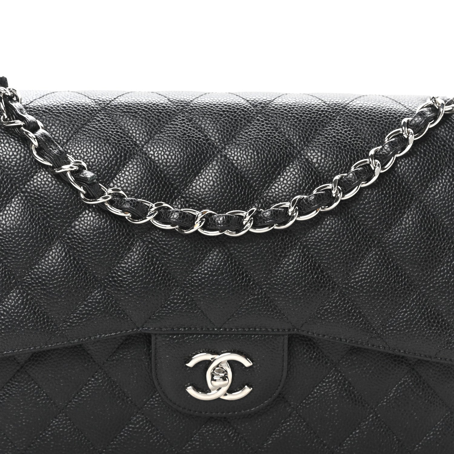 Chanel Caviar Quilted Jumbo Double Flap Black 8 of 11