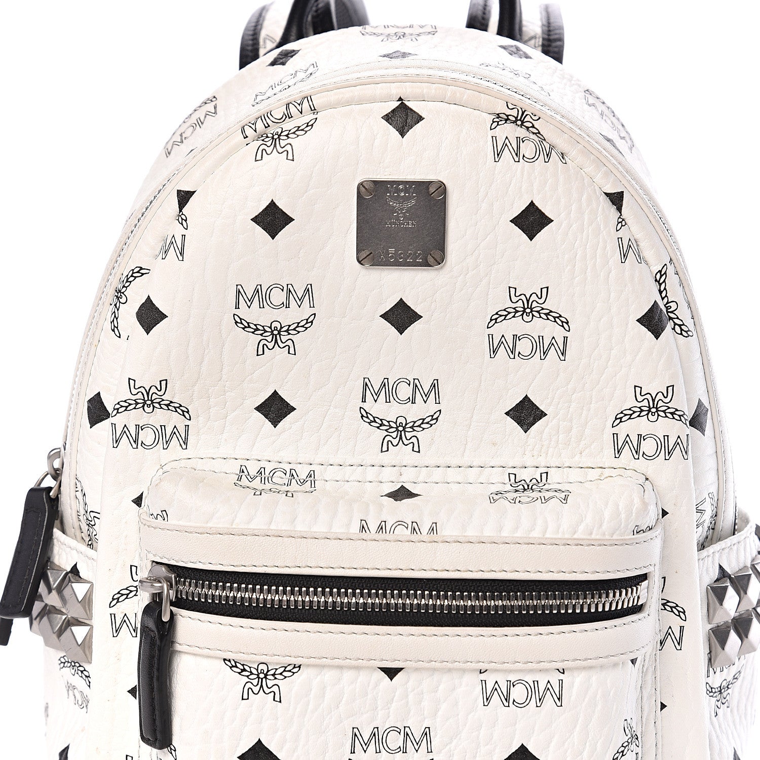 MCM Visetos Side Stud Mini Stark Backpack White 10 of 10